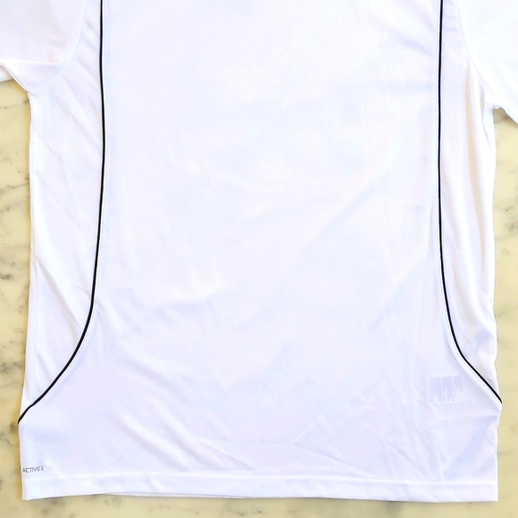 NWOT. Adidas Active Short Sleeve Tee with front logo and stripe design. - Picture 3 of 5